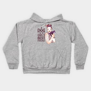 A dog is a girls best friend Kids Hoodie